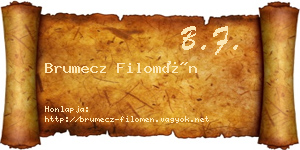 Brumecz Filomén névjegykártya